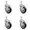 Service Caster 5 Inch Black Polyurethane Swivel 3/8 Inch Threaded Stem Caster Set with Brake SCC-TS20S514-PPUB-BLK-TLB-381615-4 - alternate 1